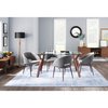 Lumisource Folia Dining Table in Walnut Wood with Clear Tempered Glass DT-6638FOLIA WLCL